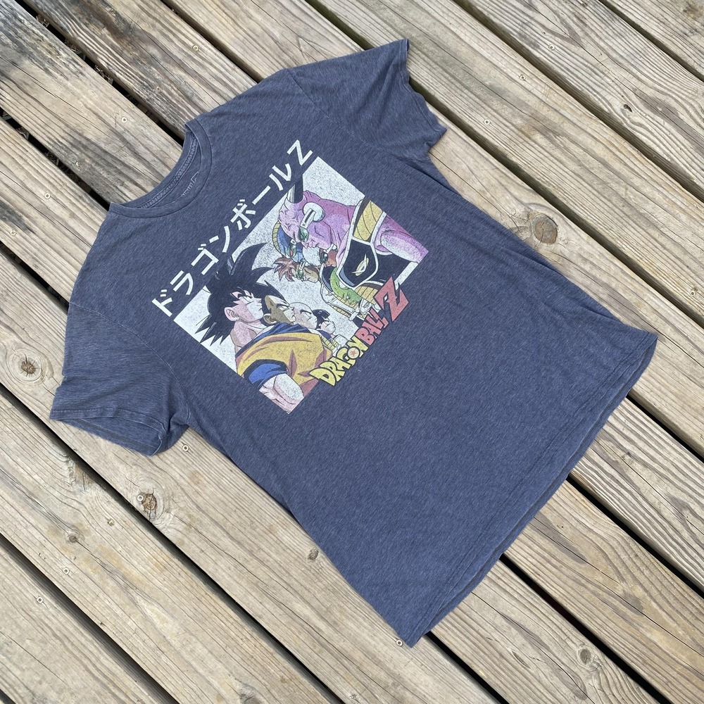Dragon Ball Z Shirt Mens XL Blue Goku Vegeta Frieza Anime Graphic Cartoon Tee